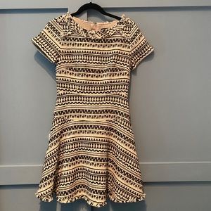 Patterned Cream and Black Dress